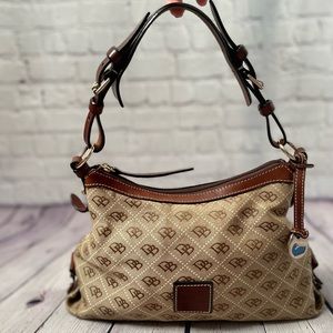 Dooney & Bourke Shadow Collection Slouch Canvas Purse with Charm